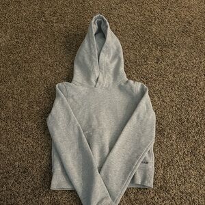 TNA Womens Light Gray Cropped Crewneck Hoodie